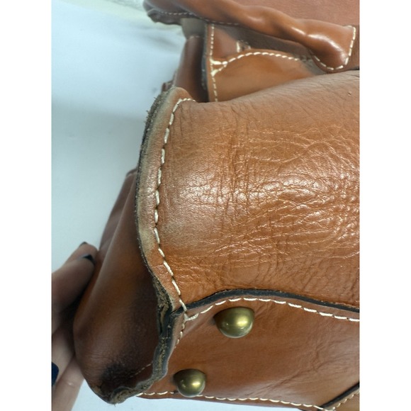 Patricia Nash Vienna Satchel Brown Leather Shoulder Bag 14x9" - Picture 15 of 16